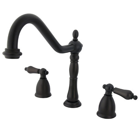 Kingston Brass Two Handle Widespread Deck Mount Kitchen Faucet KB1795ALLS, Oil Rubbed Bronze