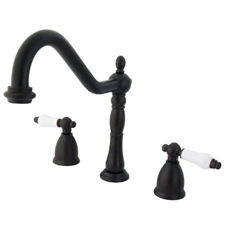 Kingston Brass Two Handle Widespread Deck Mount Kitchen Faucet KB1795PLLS, Oil Rubbed Bronzekingston 