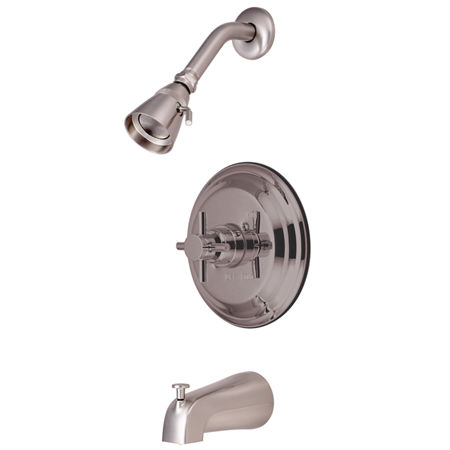 Kingston Brass Pressure Balance Tub & Shower Faucet KB2638DX, Satin Nickel
