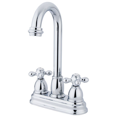 Kingston Brass Two Handle 4 in. Centerset Bar Faucet KB3491AX, Chrome