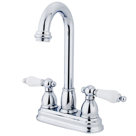 Kingston Brass Two Handle 4 in. Centerset Bar Faucet KB3491PL, Chrome