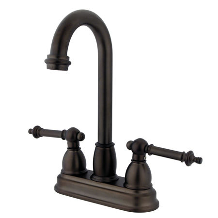 Kingston Brass Two Handle 4 in. Centerset Bar Faucet KB3495TL, Oil Rubbed Bronze