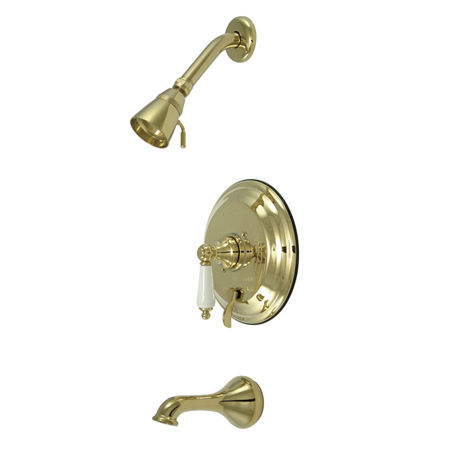 Kingston Brass Pressure Balance Tub & Shower Faucet KB36320PL, Polished Brass