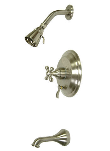 Kingston Brass Pressure Balance Tub & Shower Faucet KB36380AX, Satin Nickel