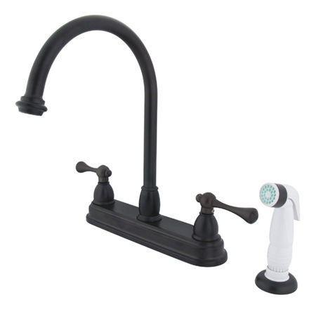 Kingston Brass Two Handle Centerset Deck Mount Kitchen Faucet with Side Spray KB3755BL, Oil Rubbed Bronzekingston 