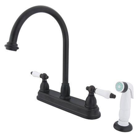 Kingston Brass Two Handle Centerset Deck Mount Kitchen Faucet with Side Spray KB3755PL, Oil Rubbed Bronzekingston 