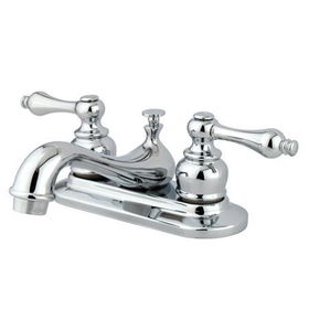 Kingston Brass Two Handle 4 in. Centerset Lavatory Faucet with Brass Pop-up Drain KB601AL, Chrome