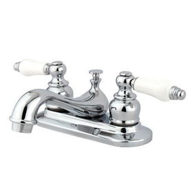 Kingston Brass Two Handle 4 in. Centerset Lavatory Faucet with Brass Pop-up Drain KB601PL, Chrome