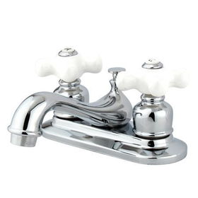 Kingston Brass Two Handle 4 in. Centerset Lavatory Faucet with Brass Pop-up Drain KB601PX, Chrome
