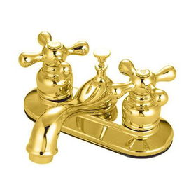 Kingston Brass 4 in. Center Lavatory Faucet KB602AX, Polished Brass