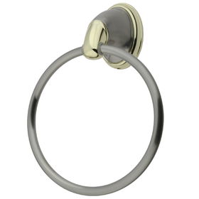 Kingston Brass Megellan II Towel Ring BA624SNPB, Satin Nickel with Polished Brass Accents