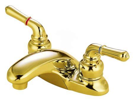 Kingston Brass Two Handle 4 in. Centerset Lavatory Faucet KB622LP, Polished Brass