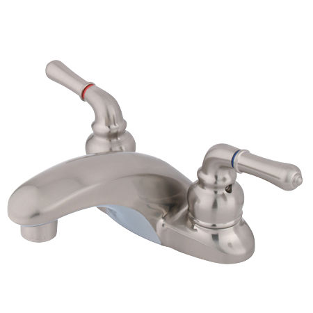 Kingston Brass Two Handle 4 in. Centerset Lavatory Faucet KB628LP, Satin Nickel