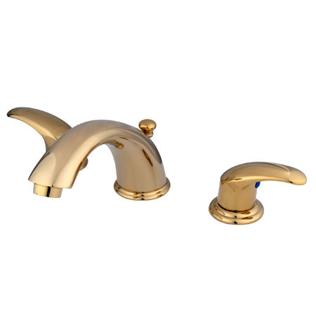 Kingston Brass Two Handle 8 in. to 16 in. Widespread Lavatory Faucet with Brass Pop-up Drain KB6962LL, Polished Brass