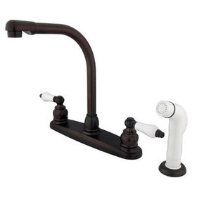 Kingston Brass 8 in. Center Kitchen Faucet with Side Sprayer KB715, Oil Rubbed Bronze