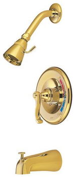 Kingston Brass Presure Balanced Tub Shower Faucet KB8632FL, Polished Brass
