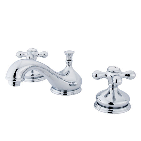 Kingston Brass Two Handle 8 in. to 16 in. Widespread Deck Mount Lavatory Faucet with Brass Pop-up Drain KS1161AX, Chromekingston 