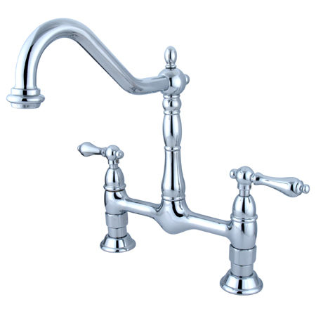 Kingston Brass Two Handle Centerset Deck Mount Kitchen Faucet KS1171AL, Chrome