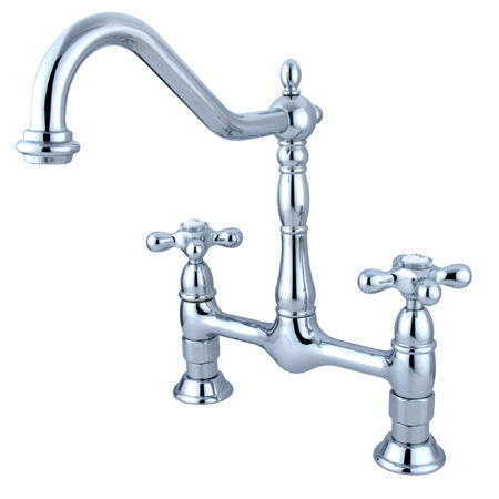 Kingston Brass Two Handle Centerset Deck Mount Kitchen Faucet KS1171AX, Chrome