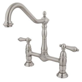 Kingston Brass Two Handle Centerset Deck Mount Kitchen Faucet KS1178AL, Satin Nickelkingston 