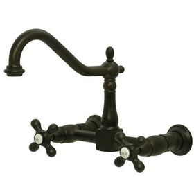 Kingston Brass Two Handle Centerset Wall Mount Kitchen Faucet KS1245AX, Oil Rubbed Bronzekingston 