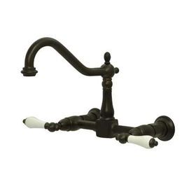 Kingston Brass Two Handle Centerset Wall Mount Kitchen Faucet KS1245PL, Oil Rubbed Bronzekingston 