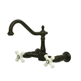 Kingston Brass Two Handle Centerset Wall Mount Kitchen Faucet KS1245PX, Oil Rubbed Bronze