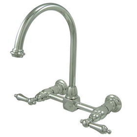 Kingston Brass Two Handle Centerset Wall Mount Kitchen Faucet KS1291AL, Chrome