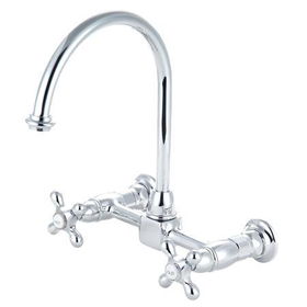 Kingston Brass Two Handle Centerset Wall Mount Kitchen Faucet KS1291AX, Chromekingston 