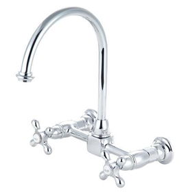 Kingston Brass Two Handle Centerset Wall Mount Kitchen Faucet KS1291AX, Chromekingston 