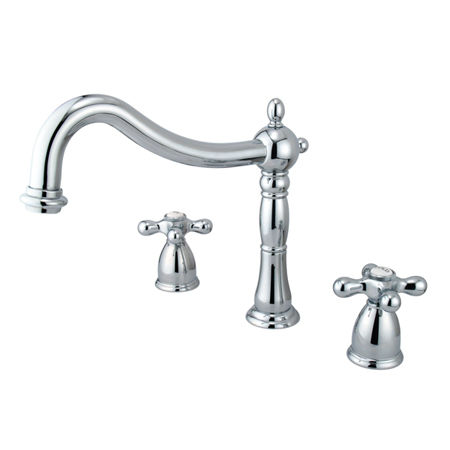 Kingston Brass Two Handle 8 in. to 16 in. Widespread Roman Tub Filler KS1341AX, Chrome