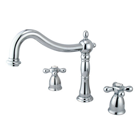 Kingston Brass Two Handle 8 in. to 16 in. Widespread Roman Tub Filler KS1341AX, Chromekingston 