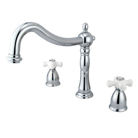 Kingston Brass Two Handle 8 in. to 16 in. Widespread Roman Tub Filler KS1341PX, Chromekingston 