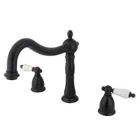 Kingston Brass Two Handle 8 in. to 16 in. Widespread Roman Tub Filler KS1345PL, Oil Rubbed Bronze