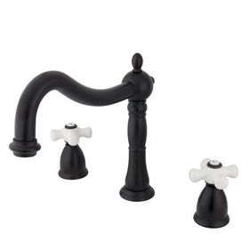 Kingston Brass Two Handle 8 in. to 16 in. Widespread Roman Tub Filler KS1345PX, Oil Rubbed Bronze