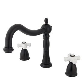 Kingston Brass Two Handle 8 in. to 16 in. Widespread Roman Tub Filler KS1345PX, Oil Rubbed Bronzekingston 