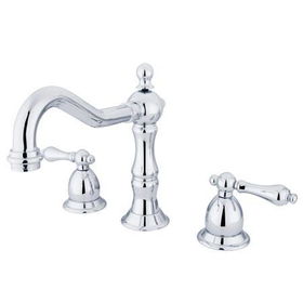 Kingston Brass Two Handle 8 in. to 16 in. Widespread Lavatory Faucet with Brass Pop-up Drain KS1971AL, Chrome