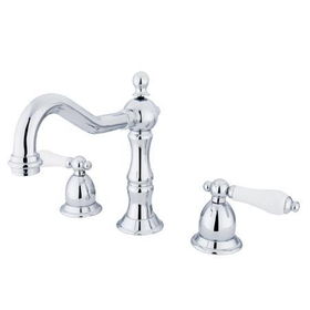 Kingston Brass Two Handle 8 in. to 16 in. Widespread Lavatory Faucet with Brass Pop-up Drain KS1971PL, Chrome