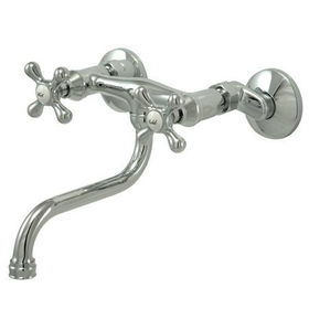Kingston Brass Two Handle Widespread Wall Mount Kitchen Faucet KS216C, Chrome