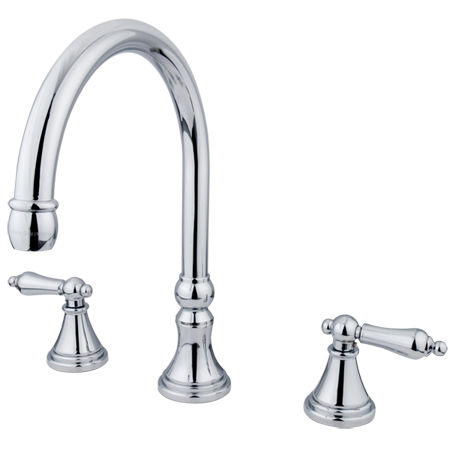 Kingston Brass Two Handle 8 in. to 16 in. Widespread Roman Tub Filler KS2341AL, Chrome