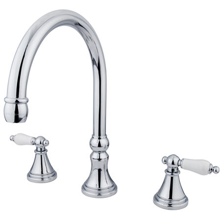 Kingston Brass Two Handle 8 in. to 16 in. Widespread Roman Tub Filler KS2341PL, Chromekingston 