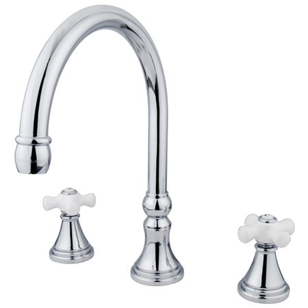 Kingston Brass Two Handle 8 in. to 16 in. Widespread Roman Tub Filler KS2341PX, Chromekingston 