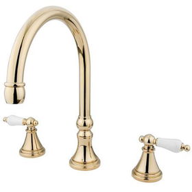 Kingston Brass Two Handle 8 in. to 16 in. Widespread Roman Tub Filler KS2342PL, Polished Brasskingston 