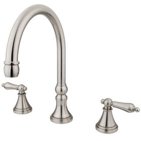 Kingston Brass Two Handle 8 in. to 16 in. Widespread Roman Tub Filler KS2348AL, Satin Nickel