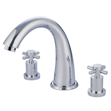 Kingston Brass Two Handle 8 in. to 16 in. Widespread Roman Tub Filler KS2361DX, Chrome