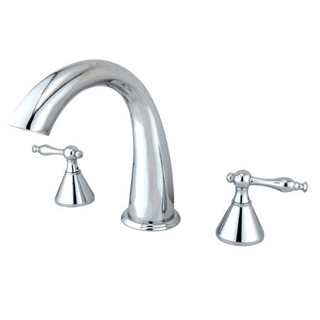 Kingston Brass Two Handle 8 in. to 16 in. Widespread Roman Tub Filler KS2361NL, Chrome