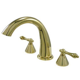 Kingston Brass Two Handle 8 in. to 16 in. Widespread Roman Tub Filler KS2362AL, Polished Brass