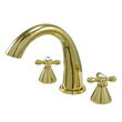 Kingston Brass Two Handle 8 in. to 16 in. Widespread Roman Tub Filler KS2362AX, Polished Brass