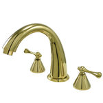 Kingston Brass Two Handle 8 in. to 16 in. Widespread Roman Tub Filler KS2362BL, Polished Brass