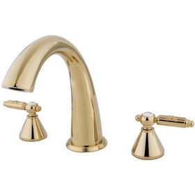 Kingston Brass Two Handle 8 in. to 16 in. Widespread Roman Tub Filler KS2362GL, Polished Brass